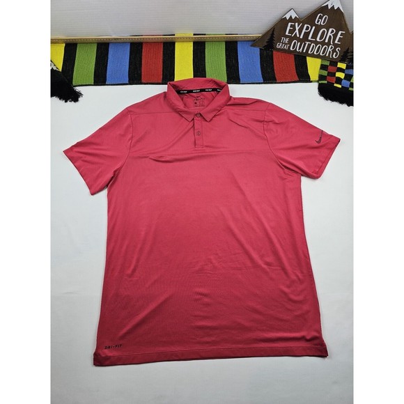 Nike Other - Nike Mens Polo Golf Shirt Size Large Color Pink Dri-Fit Rugby Casual Top